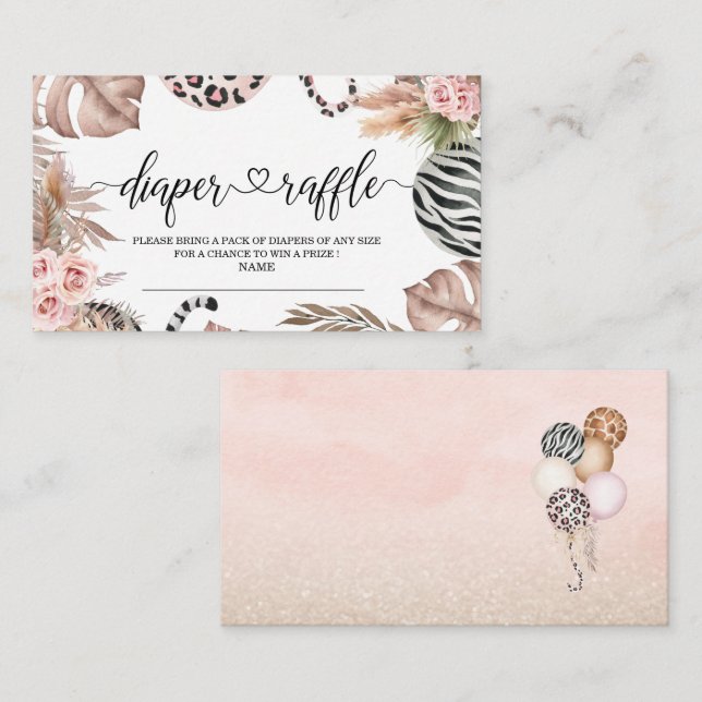 Party Tiere Leopard Print Jungle Wild Baby Showe Begleitkarte (Vorne/Hinten)