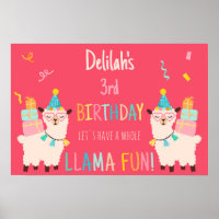 Party-Tiere Llama Geburtstagsmädchen Rosa