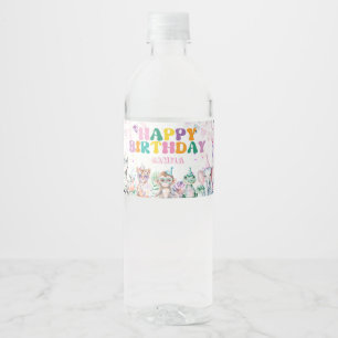 Party Tiere Mädchen Geburtstag Wildwasser Wasserflaschenetikett