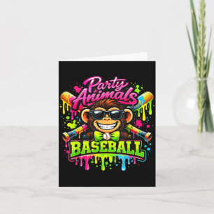 Party-Tiere Meme Baseball lustiger Affe Karte