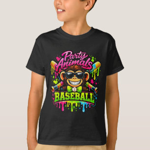 Party-Tiere Meme Baseball lustiger Affe T-Shirt