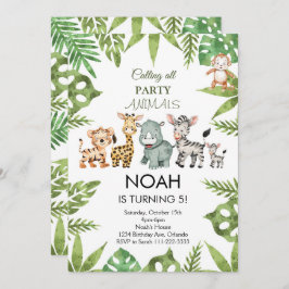 Party Tiere Safari Jungle Geburtstagseinladung Einladung