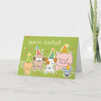 Party Tiere - Sie sind eingeladen! Einladung