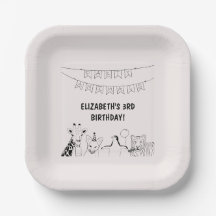 Party Tiere von Hand gezogene Doodle Kind Geburtst