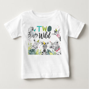 Party Tiere Zwei wilde Jungen Safari Geburtstag Zw Baby T-shirt