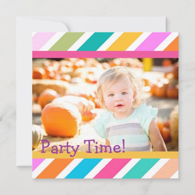 Party Tiime Girls zum Geburtstag Einladung (Vorderseite)