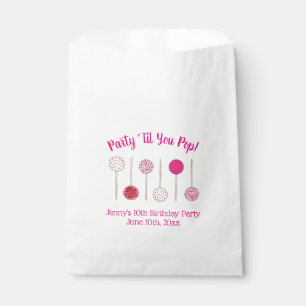 Party Til You Pop Pink Mattiert Cake Pop Geschenktütchen