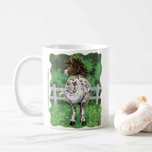 Party Time Appaloosa Horse Coffee Mug Kaffeetasse (Mit Donut)