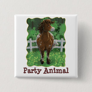 Party Time Appaloosa Pferd Button