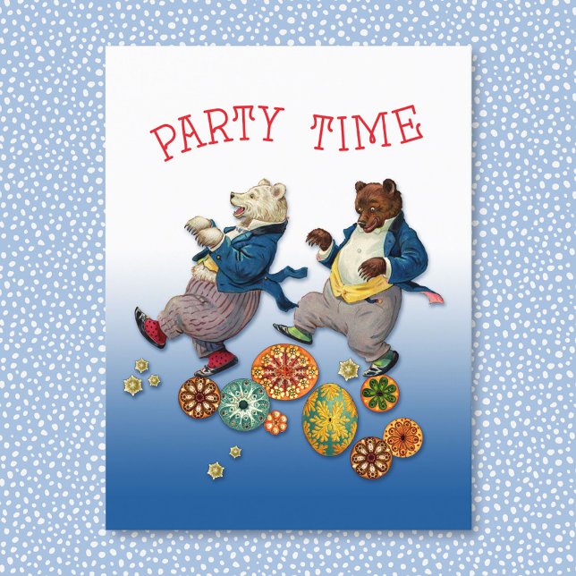 Party Time Bären Postkarte (Von Creator hochgeladen)