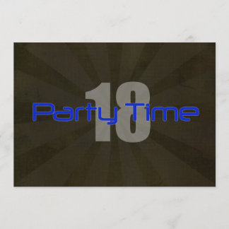 Party Time Black Gray Junge 18. Geburtstag Einladu Einladung