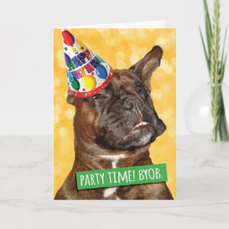 Party Time Boxer Dog BYOB bringen Ihren eigenen Kn Karte