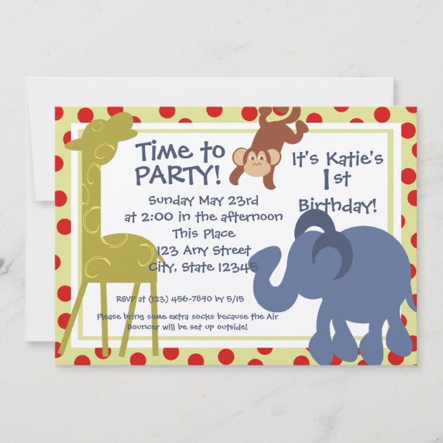 Party Time Circus/Foto Einladung (Vorderseite)