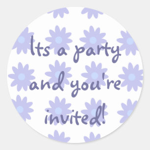 Party Time Collection Lila Runder Aufkleber