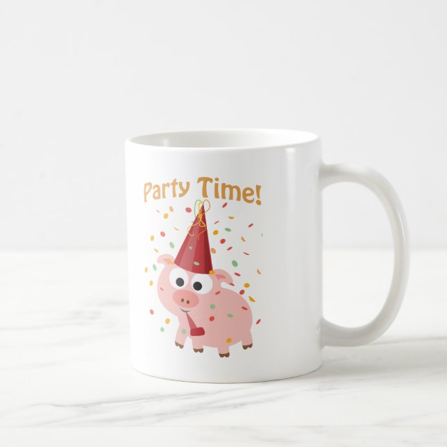 Party Time Confetti Pig Kaffeetasse (Rechts)