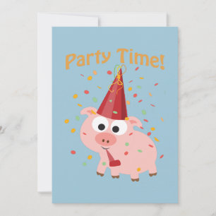Party Time! Confetti Pig Party Einladung