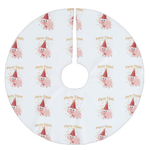 Party Time Confetti Pig Polyester Weihnachtsbaumdecke
