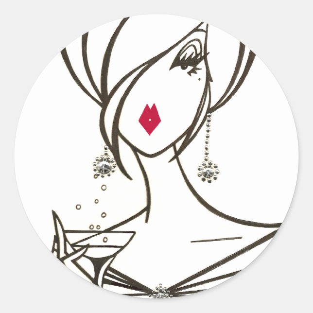 Party Time Diva Aufkleber - Maßgeschneiderte (Vorderseite)