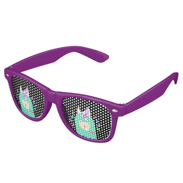Party Time Emoji Llama Partybrille (Schrägansicht)