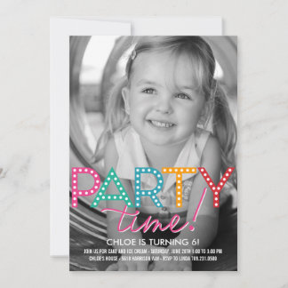 Party Time Foto Geburtstagseinladung Einladung