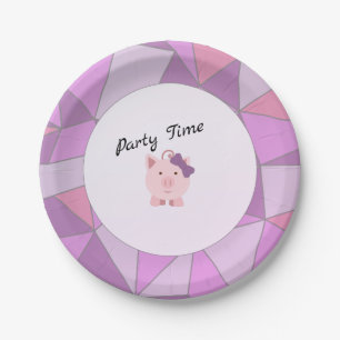 Party Time Girl Pig Pappteller