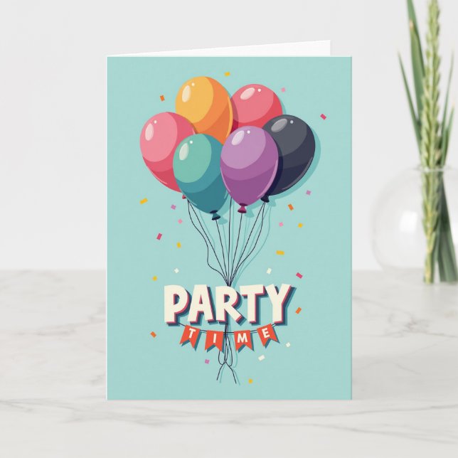 Party Time-Girlande Karte (Vorderseite)