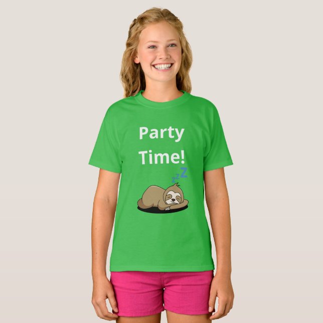 Party Time Girls' Basic T - Shirt (Vorne ganz)