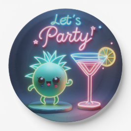 Party Time Neon Green Pappteller