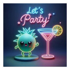 Party Time Neon Green Poster