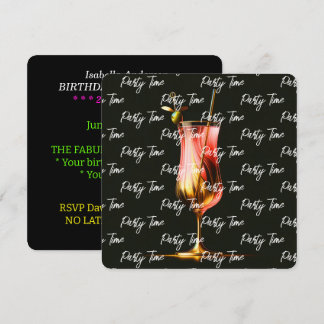 Party Time Neon Modernes Personalisiert Einladung