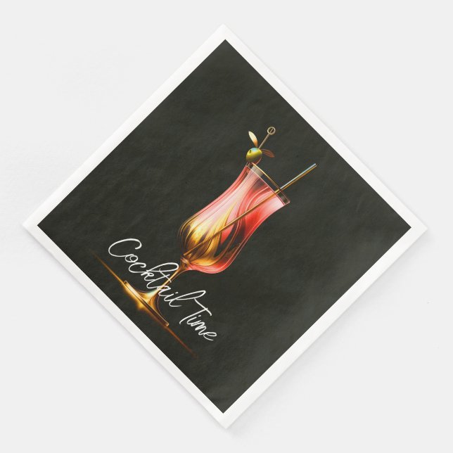 Party Time Neon Modernes Personalisiert Serviette (Ecke)