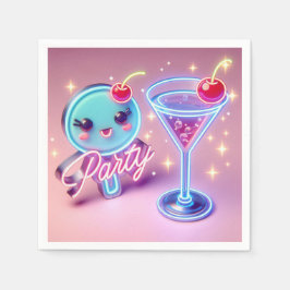 Party Time Neon Pink Serviette