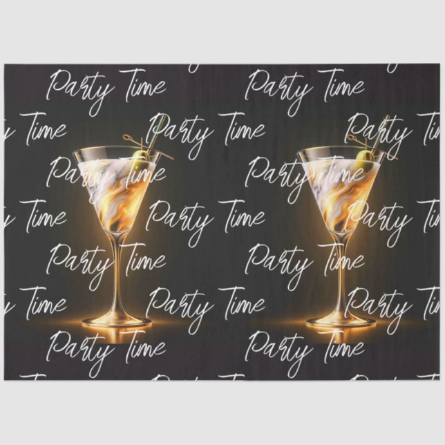 Party Time Neon Trendy Personalisiert Seidenpapier (Vorderseite)