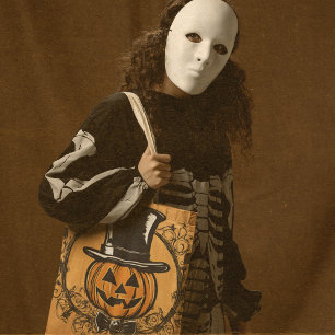 Party Time! Pumpkin Head Halloween Tote Bag Tragetasche