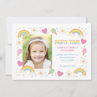 Party Time Rainbow Einladung
