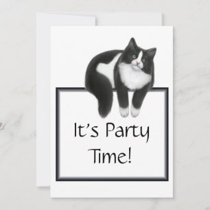 Party Time Tuxedo Katze Einladung