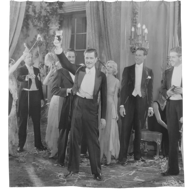 PARTY TIMEparty, Vintag, Retro, feiern, trinken, Duschvorhang (Vorderseite)