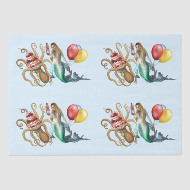 Party-Tissue-Papier für Mermaid und Octopus Seidenpapier (Vorderseite)
