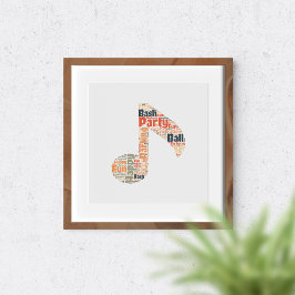 Party-Typografie-Wandkunst. Lustiges Feier-Wort Poster