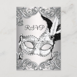 Party-UAWG mit Schwarzweißmaske RSVP Karte