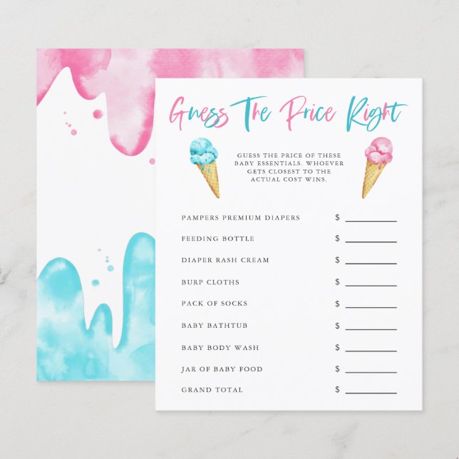 Party über das Eis-Geschlecht schätzt den Preis (Vorne/Hinten)