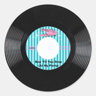 Party Uhrzeit 45 U/min Rekord Runder Aufkleber