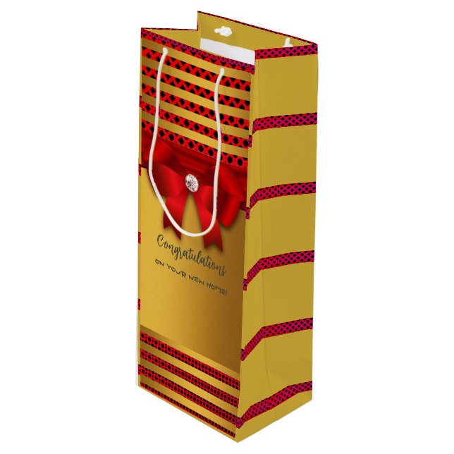 Party und mehr geschenktüte für weinflaschen (Vorderseite Schrägansicht)