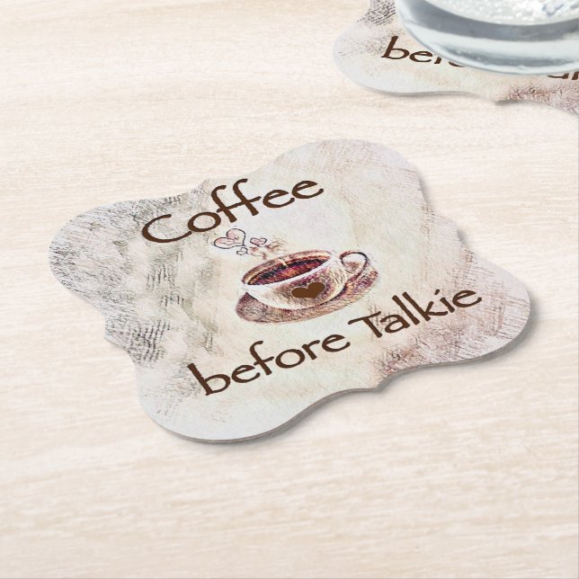 Party Untersetzer Papierkorb Set Kaffee (angewinkelt)
