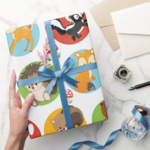 Party-Verpackungspapier für Woodland-Tiere Geschenkpapier