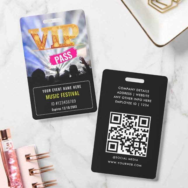Party-VIP-Pass-QR-Code-Abzeichen Ausweis (Büro)