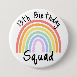 Party, vollständig anpassbar, Rainbow Birthday Squ Button