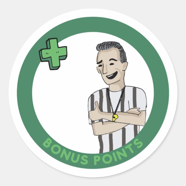 Party von 5 Bonuspunkten Runder Aufkleber (Vorderseite)