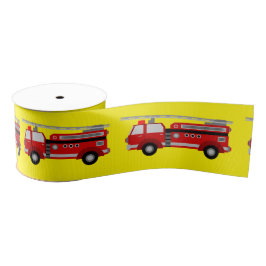 Party von Feuerwehrfahrzeugen Geburtstagsgeschenk  Ripsband