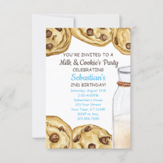 Party von Milch und Cookie zum Geburtstag Einladung